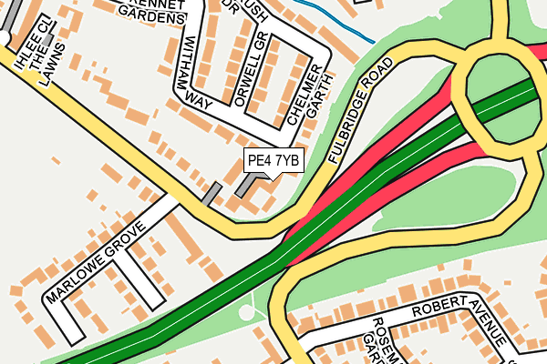 PE4 7YB map - OS OpenMap – Local (Ordnance Survey)