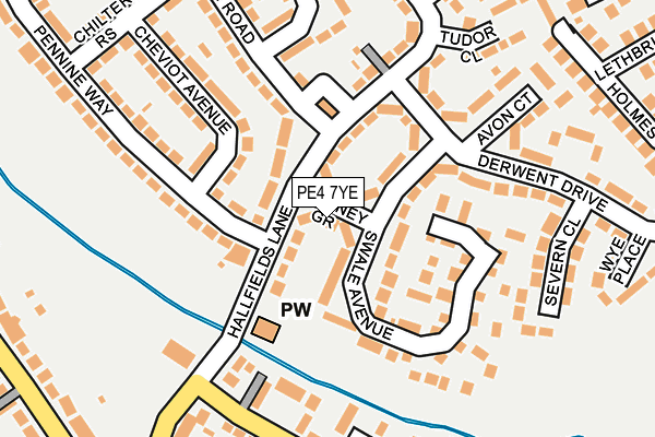 PE4 7YE map - OS OpenMap – Local (Ordnance Survey)