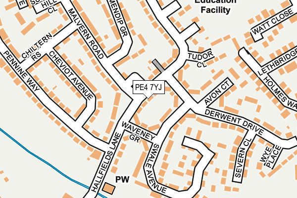 PE4 7YJ map - OS OpenMap – Local (Ordnance Survey)