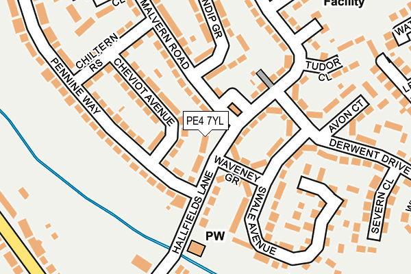 PE4 7YL map - OS OpenMap – Local (Ordnance Survey)