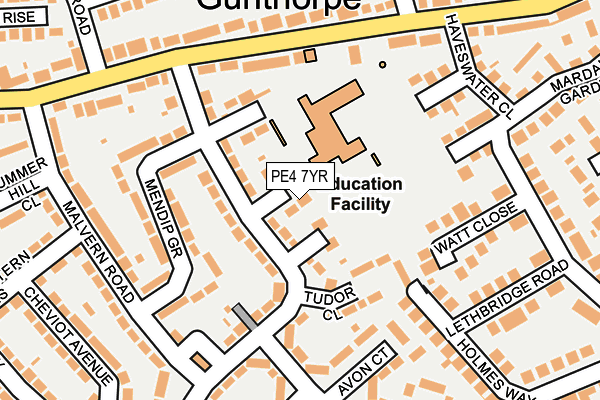 PE4 7YR map - OS OpenMap – Local (Ordnance Survey)