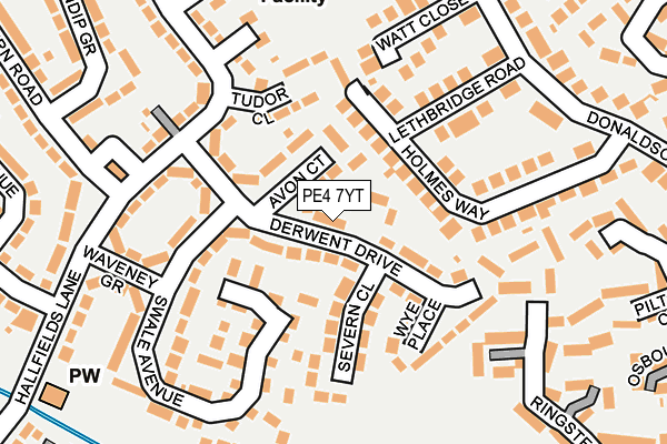 PE4 7YT map - OS OpenMap – Local (Ordnance Survey)