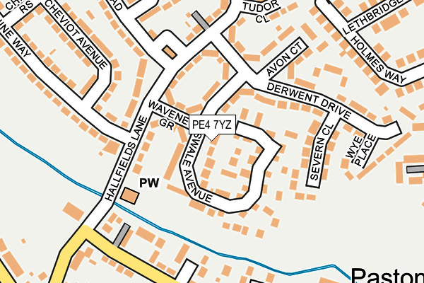 PE4 7YZ map - OS OpenMap – Local (Ordnance Survey)