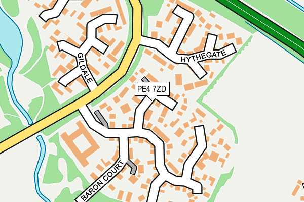 PE4 7ZD map - OS OpenMap – Local (Ordnance Survey)