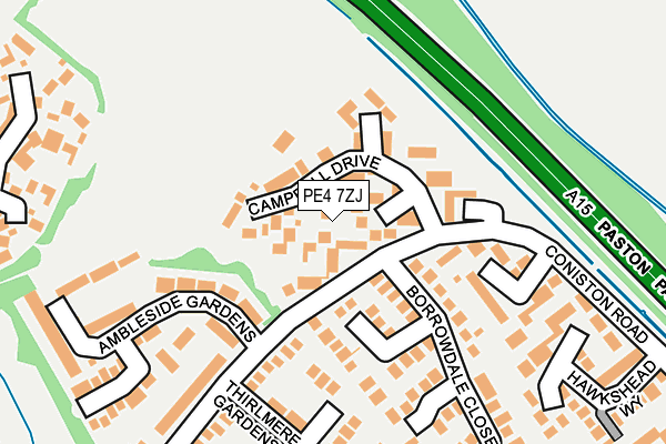 PE4 7ZJ map - OS OpenMap – Local (Ordnance Survey)