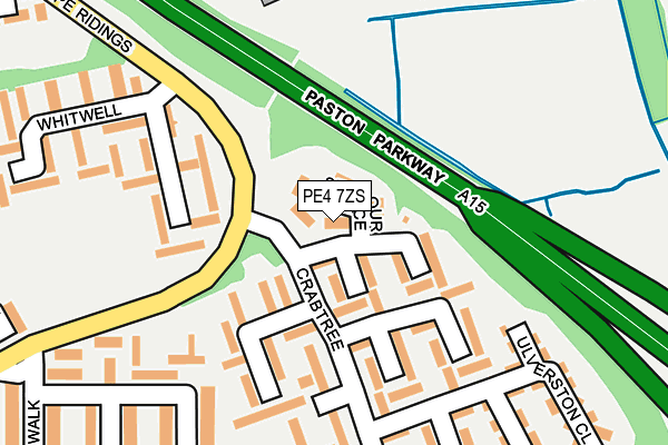 PE4 7ZS map - OS OpenMap – Local (Ordnance Survey)