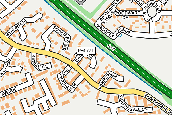 PE4 7ZT map - OS OpenMap – Local (Ordnance Survey)