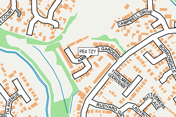 PE4 7ZY map - OS OpenMap – Local (Ordnance Survey)