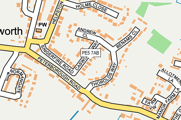 PE5 7AB map - OS OpenMap – Local (Ordnance Survey)
