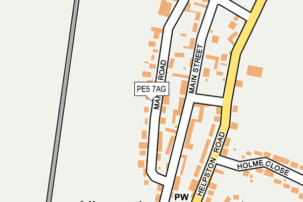 PE5 7AG map - OS OpenMap – Local (Ordnance Survey)