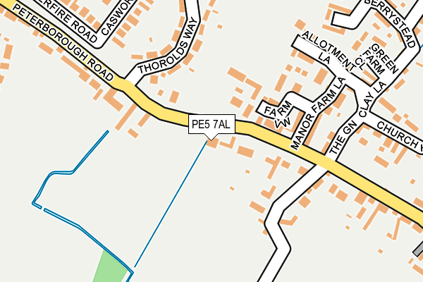 PE5 7AL map - OS OpenMap – Local (Ordnance Survey)