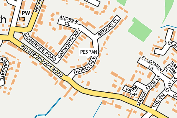 PE5 7AN map - OS OpenMap – Local (Ordnance Survey)