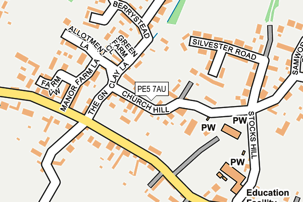 PE5 7AU map - OS OpenMap – Local (Ordnance Survey)