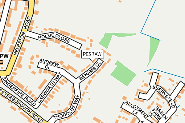 PE5 7AW map - OS OpenMap – Local (Ordnance Survey)