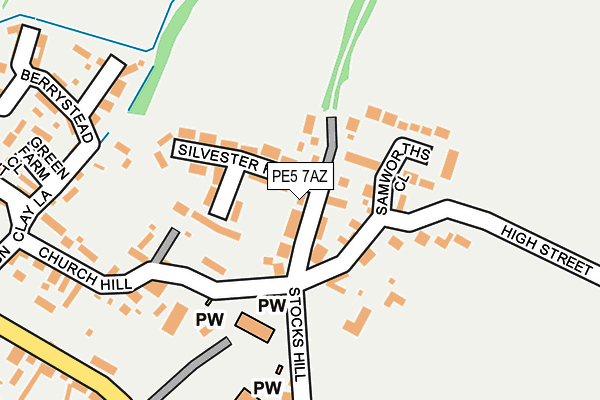 PE5 7AZ map - OS OpenMap – Local (Ordnance Survey)