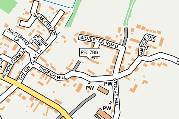 PE5 7BG map - OS OpenMap – Local (Ordnance Survey)