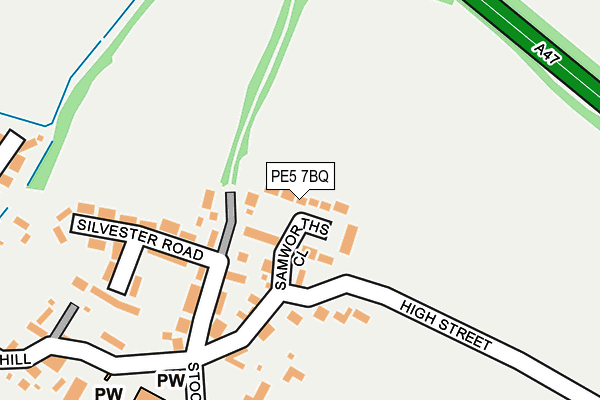 PE5 7BQ map - OS OpenMap – Local (Ordnance Survey)