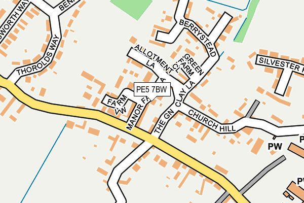 PE5 7BW map - OS OpenMap – Local (Ordnance Survey)