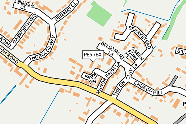 PE5 7BX map - OS OpenMap – Local (Ordnance Survey)
