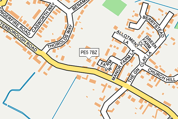 PE5 7BZ map - OS OpenMap – Local (Ordnance Survey)