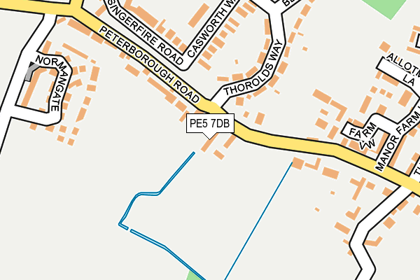 PE5 7DB map - OS OpenMap – Local (Ordnance Survey)