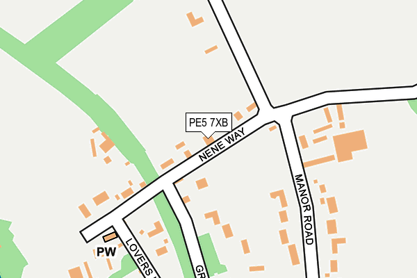 PE5 7XB map - OS OpenMap – Local (Ordnance Survey)