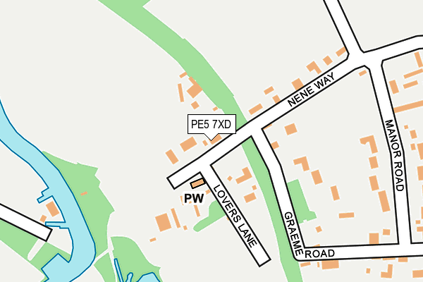 PE5 7XD map - OS OpenMap – Local (Ordnance Survey)