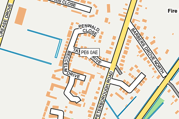 PE6 0AE map - OS OpenMap – Local (Ordnance Survey)