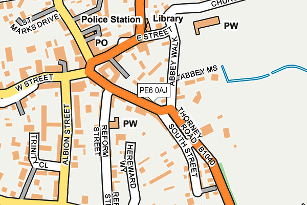 PE6 0AJ map - OS OpenMap – Local (Ordnance Survey)