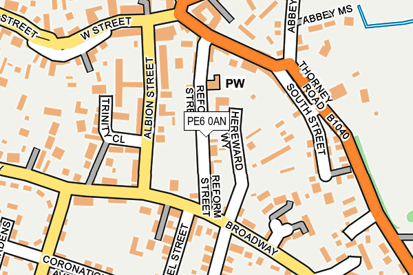 PE6 0AN map - OS OpenMap – Local (Ordnance Survey)