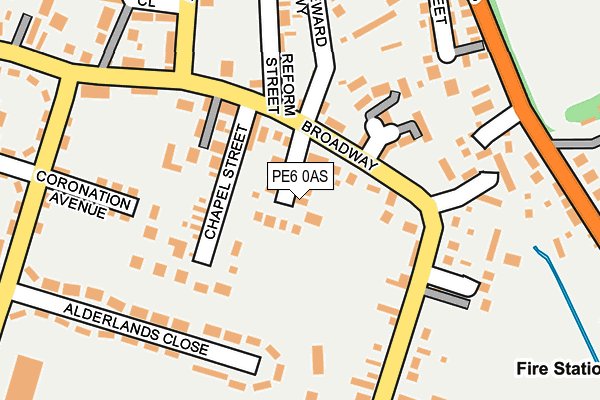 PE6 0AS map - OS OpenMap – Local (Ordnance Survey)