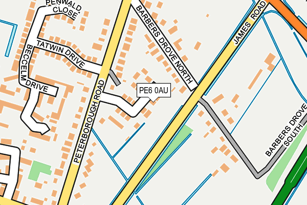 PE6 0AU map - OS OpenMap – Local (Ordnance Survey)