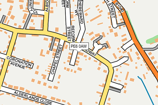 PE6 0AW map - OS OpenMap – Local (Ordnance Survey)