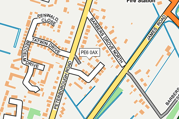 PE6 0AX map - OS OpenMap – Local (Ordnance Survey)