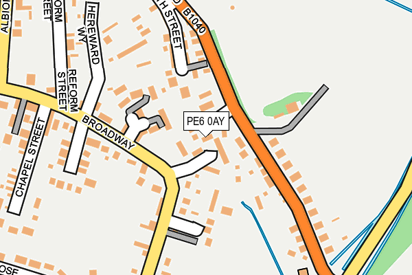 PE6 0AY map - OS OpenMap – Local (Ordnance Survey)