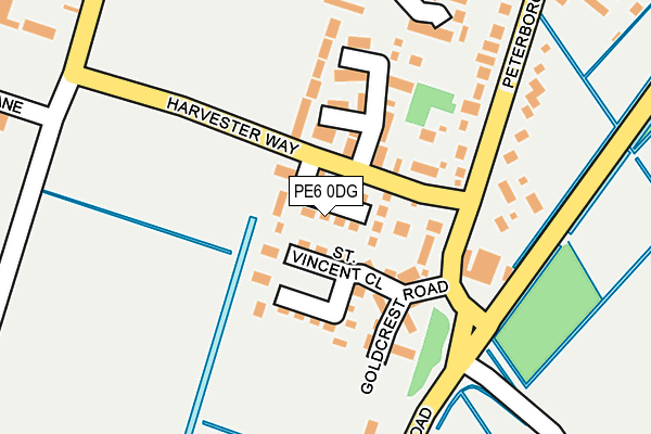 PE6 0DG map - OS OpenMap – Local (Ordnance Survey)