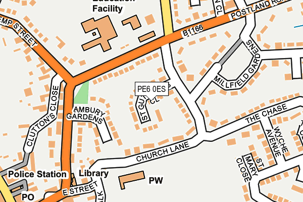 PE6 0ES map - OS OpenMap – Local (Ordnance Survey)