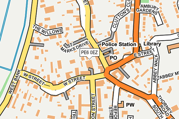 PE6 0EZ map - OS OpenMap – Local (Ordnance Survey)