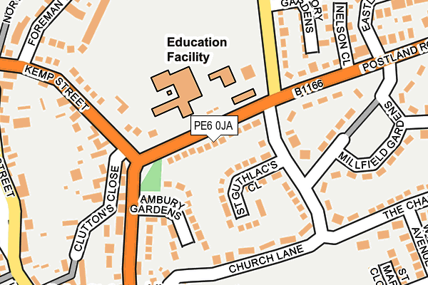 PE6 0JA map - OS OpenMap – Local (Ordnance Survey)