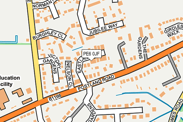PE6 0JF map - OS OpenMap – Local (Ordnance Survey)