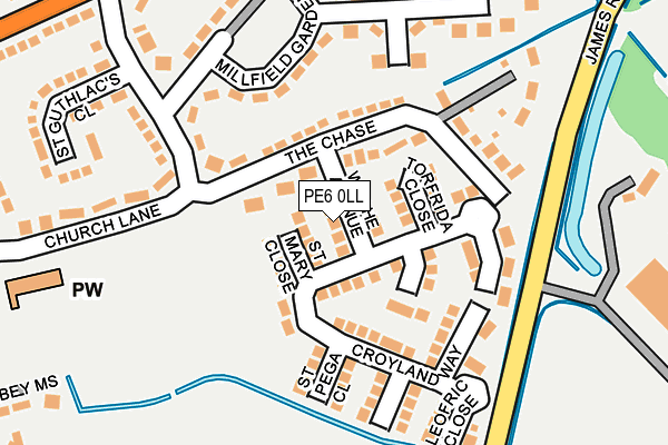 PE6 0LL map - OS OpenMap – Local (Ordnance Survey)