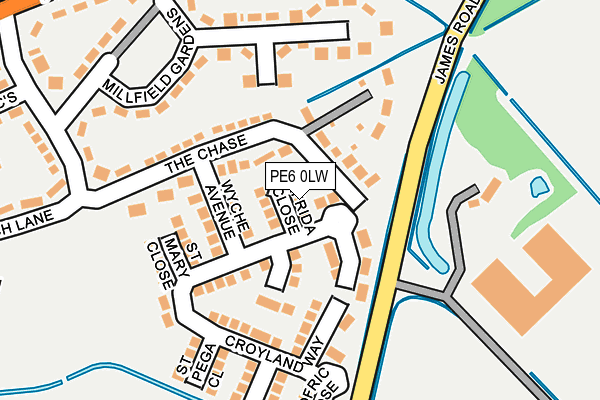 PE6 0LW map - OS OpenMap – Local (Ordnance Survey)