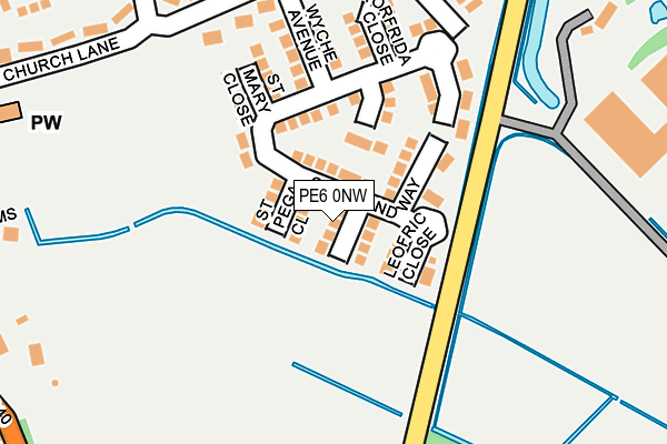 PE6 0NW map - OS OpenMap – Local (Ordnance Survey)