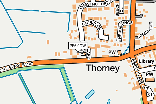 PE6 0QW map - OS OpenMap – Local (Ordnance Survey)