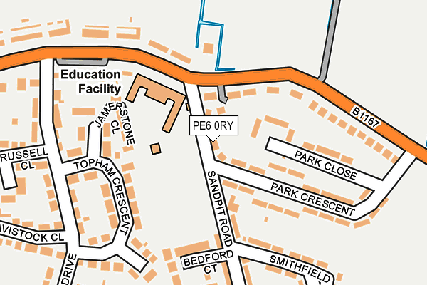 PE6 0RY map - OS OpenMap – Local (Ordnance Survey)