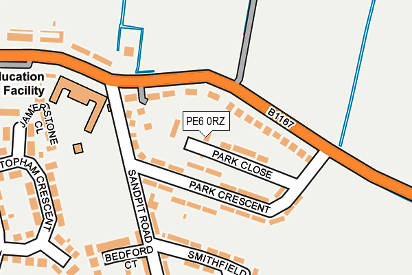 PE6 0RZ map - OS OpenMap – Local (Ordnance Survey)