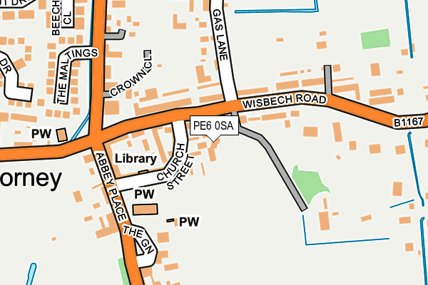 PE6 0SA map - OS OpenMap – Local (Ordnance Survey)