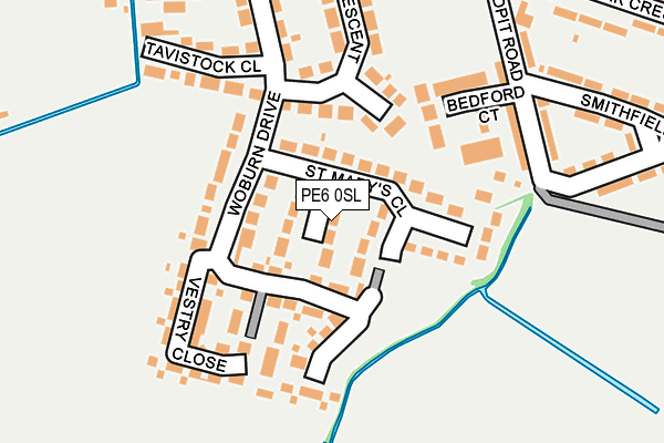 PE6 0SL map - OS OpenMap – Local (Ordnance Survey)