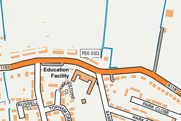 PE6 0SQ map - OS OpenMap – Local (Ordnance Survey)