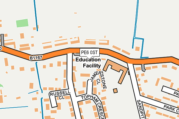 PE6 0ST map - OS OpenMap – Local (Ordnance Survey)
